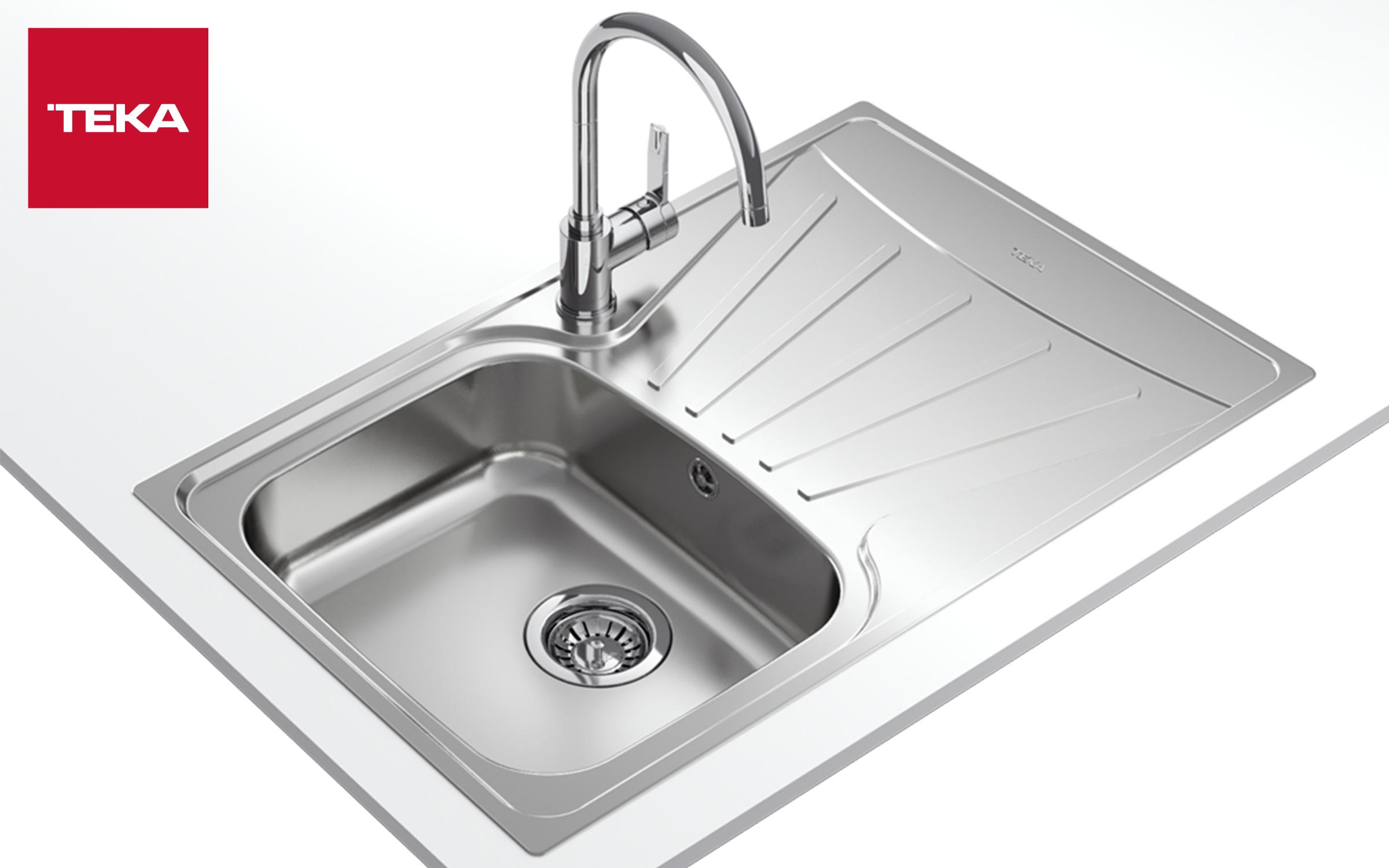 Built-in sink TEKA  Starbright 45 E-XP 1B 1D, chrome  4